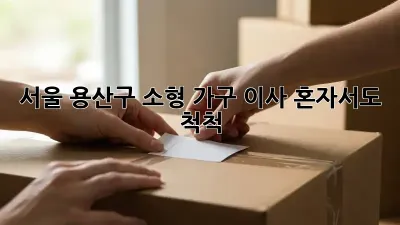 서울 용산구 소형 가구 이사, 혼자서도 척척!
