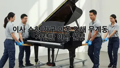 이사 소형 가구 이동: 김해 무계동 저렴한 이사 꿀팁!